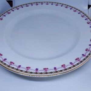 Vintage Heinrich H&C (5) Selb Pink Roses, Gray Laural Bavaria‎ Salad Plate